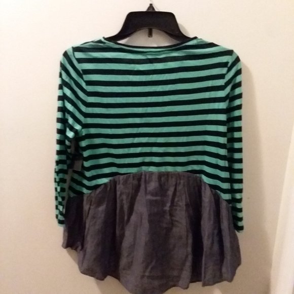 Crown & Ivy Jeweled Stripe Top/with Chambray - Picture 2 of 3